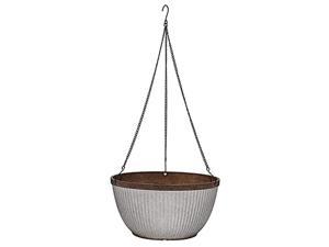 southern patio hdr-054801 westlake hanging basket planter44; galvanized - 12 in., silver