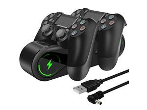 ps4 controller charger, atolla playstation 4 charging station with led indicators and usb charging cable for dualshock 4, ps4 controller charger for ps4 / ps4 slim / ps4 pro controller