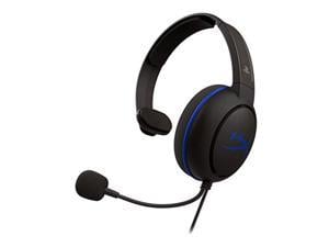 hyperx cloud chat headset - official playstation licensed for ps4, clear voice chat, 40mm driver, noise-cancellation microphone, pop filter, in-line audio controls, lightweight, reversible