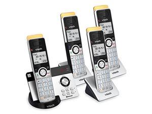 vtech is8121-4 super long range up to 2300 feet dect 6.0 bluetooth 4 handset cordless phone for home with answering machine, call blocking, connect to cell, intercom and expandable to 5 handsets
