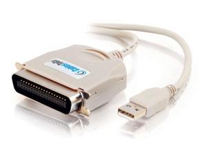 c2g 16898 usb to centronics 36 (c36) parallel printer adapter cable, beige (6 feet, 1.82 meters)