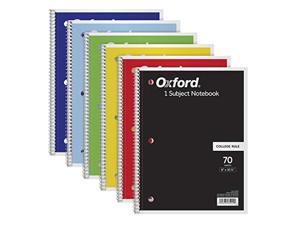 College Rule 6 Pack Color Assortment May Vary - 1 Pack of 6 1-Subject Notebooks 70 Sheets 65007 8 x 10-1/2 