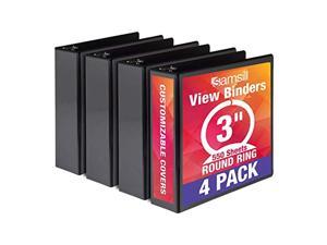6 Pack Junior Size 5.5 x 8.5 Inch Customizable Clear View Cover 1 Inch Round Ring White Samsill 3 Ring Mini View Binders 