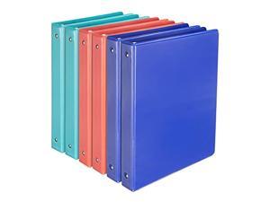 comix 1'' binders basic 3 ring-binder 200 sheets capacity for us letter size, color assorted binders, pack of 6 (a2130as-6)