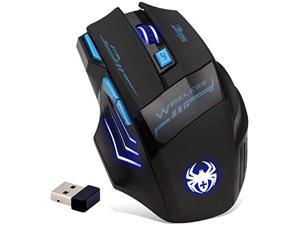 zelotes wireless gaming mouse, 2.4g portable ergonomic mouse with usb receiver, 7 buttons,2400dpi usb optical mice for pc, laptop,black