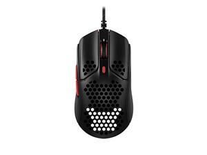 hyperx pulsefire haste - gaming mouse - ultra-lightweight, 59g, honeycomb shell, hex design, hyperflex usb cable, up to 16000 dpi, 6 programmable buttons - black/red