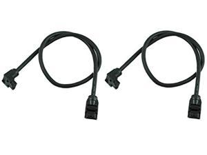 36in SATA 6Gbps Round Cable,180 to 180,Metal Latch,Blk 