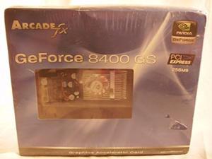 arcadefx geforce 8400gs 256mb ddr3 pcie dvi/vga video card w/tv-out