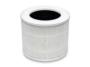 levoit air purifier replacement filter 3-in-1 hepa, high-efficiency activated carbon, core mini-rf, 1 pack, white