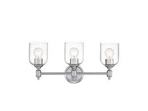 westinghouse lighting 6115800 basset contemporary three-light indoor vanity light fixture, brushed nickel finish, clear seeded glass
