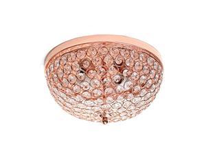 elegant designs fm1000-rgd 2 light elipse crystal flush mount ceiling light, rose gold