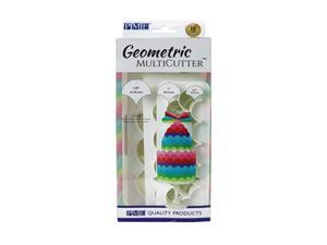 pme geometric multicutters for cake design-fish scale-small, medium & large size, set of 3, white