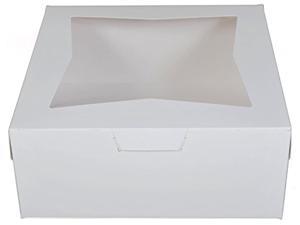 pack of 10 white 12x12x5 window bakery or cake box