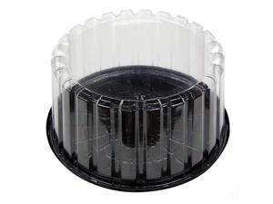 pactiv yci898010000, 8-inch plastic deep cake container with clear plastic dome lid, take out catering pastry display box (50)
