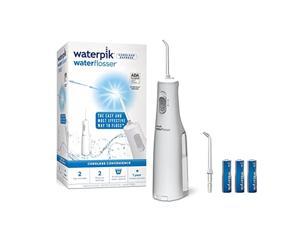 waterpik cordless water flosser, battery operated & portable for travel & home, ada accepted cordless express, white wf-02
