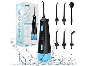 water flosser for teeth, cordless professional dental oral irrigator with 3 modes, 6 jet tips, rechargeable ipx7 waterproof - portable dental water pick teeth cleaner for travel & home