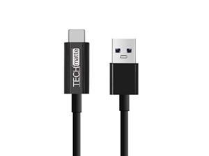 techmatte usb type c cable 5ft, usb 3.0 type a to type c usb to usbc charger cable for galaxy note 8, s9, s9 plus, s8, s8+, google pixel, pixel xl, oneplus 5, nexus 5x, 6p, lg g5 5 feet, black
