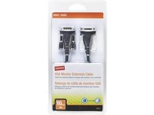 staples 10ft vga monitor extension cable (18761) monitor cable staples 10ft vga monitor extension cable (18761) monitor cable