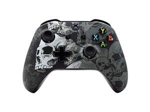 extremerate hydro dipped softtouch front housing shell faceplate cover for xbox one s  xbox one x controller lonely skull 1