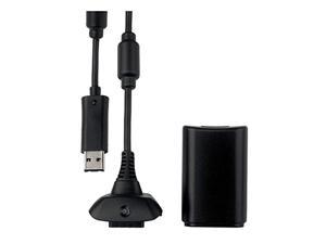 xbox 360 black play and charge kit