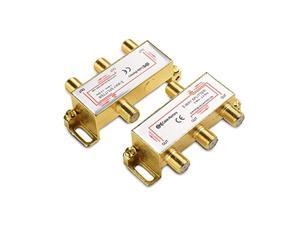cable matters 2-pack gold plated 2.4 ghz 3 way coaxial cable splitter (coaxial splitter/tv splitter/coax splitter / rg6 splitte