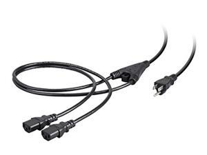 Monoprice 6ft 18AWG Power Extension Cord Splitter Cable 10A (NEMA 5-15P to 2x IEC 60320 C13) Monoprice 6ft 18AWG Power Extension Cord Splitter Cable 10A (NEMA 5-15P to 2x IEC 60320 C13)