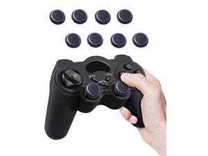 fosmon set of 8 analog stick joystick controller performance thumb grips for ps4  ps3  xbox one one x one s 360  wii u