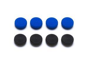 snakebyte control: caps - 8x thumb grips for playstation 4 controller / gamer pad (4x black/ 4x blue)