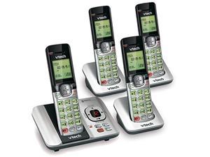 vtech cs6529-4 dect 6.0 phone answering system with caller id/call waiting, 4 cordless handsets, silver/black