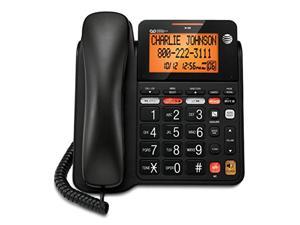 at&t cd4930 corded phone with answering system and caller id, black