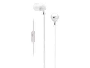 sony audio/video mdrex15ap/w ex earbud headset white