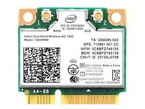 for hp 710661-001 756753-001 784639-005 intel dual band wireless-ac 7260 7260hmw half mini pcie pci-express wlan wifi card modu