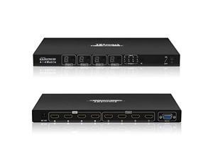 TESmart 4x4 Matrix Switcher Ultra HD 4K HDMI, 4 Port Inputs and 4 Port Outputs, RS232, IR Remote Control, 4Kx2K@30HZ, HDCP, 3D & Deep Color, HDMI 1.4 TESmart 4x4 Matrix Switcher Ultra HD 4K HDMI, 4 Port Inputs and 4 Port Outputs, RS232, IR Remote Control, 4Kx2K@30HZ, HDCP, 3D & Deep Color, HDMI 1.4