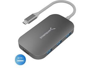 sabrent 8-in-1 usb type-c hub with hdmi(4k) output, 3 usb 3.0 ports, 1 usb 2.0 port, sd/microsd multi-card reader [4k and power sabrent 8-in-1 usb type-c hub with hdmi(4k) output, 3 usb 3.0 ports, 1 usb 2.0 port, sd/microsd multi-card reader [4k and power