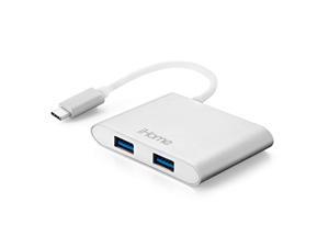 ihome 4-port usb-c to usb 3.0 aluminum portable data hub for macbook pro, chromebook, usb flash drives - silver ihome 4-port usb-c to usb 3.0 aluminum portable data hub for macbook pro, chromebook, usb flash drives - silver