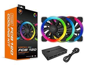cougar hydraulic vortex rgb fcb 120 mm cooling kit included cougar core box c with tri-directional lighting, rgb effects and mo
