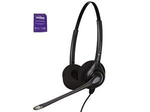 plantronics hw261n wired office headset bundle with headset advisor wipe (renewed)