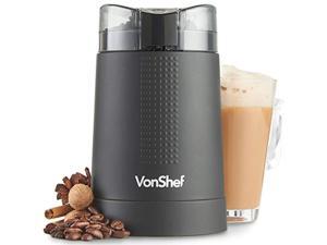 vonshef 220 volt coffee grinder -whole bean nut spice blender - matte black - bundle with dynastar plug adapter 220-240 volt (n vonshef 220 volt coffee grinder -whole bean nut spice blender - matte black - bundle with dynastar plug adapter 220-240 volt (n