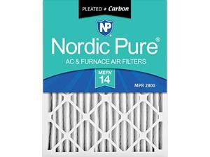 MERV 15 Plus Carbon Pleated AC Furnace Air Filters 2 Pack Nordic Pure 20x20x4 3-5/8 Atcual Depth 
