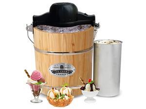 elite gourmet eim-502 4 quart old-fashioned ice cream maker with electric motor and hand crank, maple elite gourmet eim-502 4 quart old-fashioned ice cream maker with electric motor and hand crank, maple