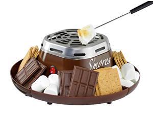 nostalgia smm200 indoor electric stainless steel s'mores maker with 4 compartment trays for graham crackers, chocolate, marshma nostalgia smm200 indoor electric stainless steel s'mores maker with 4 compartment trays for graham crackers, chocolate, marshma