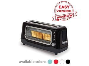 dash clear view toaster, extra wide slot toaster with stainless steel accents and see through window - defrost, reheat and auto dash clear view toaster, extra wide slot toaster with stainless steel accents and see through window - defrost, reheat and auto