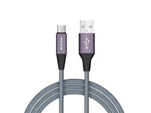 gray durable braided 10ft long type-c cable rapid charger sync usb wire usb-c power cord for verizon asus zenfone ar - verizon