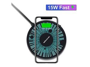nillkin fast wireless charger, 15w qi wireless charging pad anti-slip with colorful led for iphone xs/xs max/xr/x/8 huawei p30 nillkin fast wireless charger, 15w qi wireless charging pad anti-slip with colorful led for iphone xs/xs max/xr/x/8 huawei p30