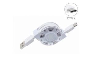 retractable white type-c usb cable charger power wire sync cord [usb-c] for metropcs samsung galaxy s9 (g960uzkatmk) - metropcs