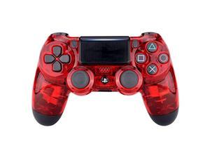 extremerate transparent crystal clear red front housing shell faceplate cover for playstation 4 ps4 slim ps4 pro controller (cu