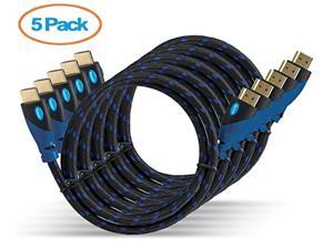 aurum ultra series - high speed hdmi cable with ethernet - 5 pack 1.5 ft - supports 3d & audio return channel - full hd [latest aurum ultra series - high speed hdmi cable with ethernet - 5 pack 1.5 ft - supports 3d & audio return channel - full hd [latest