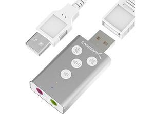 Sabrent Aluminum USB External 3D Stereo Sound Adapter for Windows and Mac Plug and Play, Silver (AU-DDAS) Sabrent Aluminum USB External 3D Stereo Sound Adapter for Windows and Mac Plug and Play, Silver (AU-DDAS)