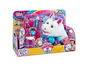 little live rainglow unicorn vet set - interactive pet unicorn