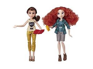 disney princess ralph breaks the internet movie dolls, belle and merida dolls with comfy clothes and accessories